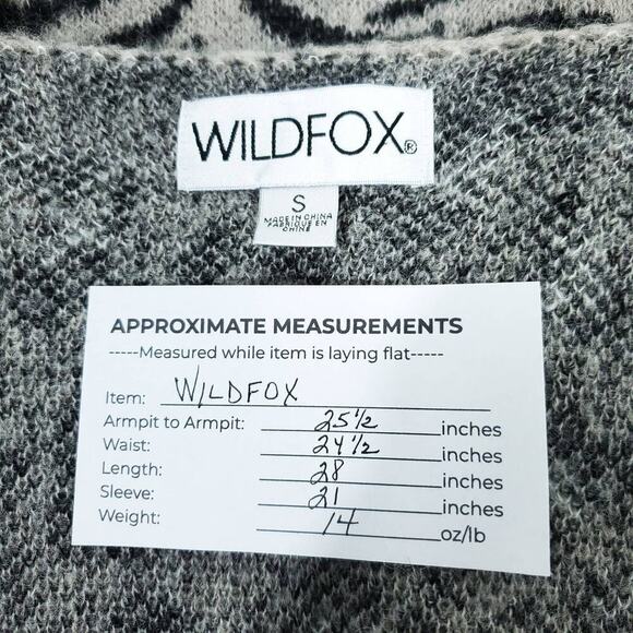 Wildfox Cardigan Small Leopard Zebra Animal Print Black Gray Oversized Cozy - Picture 7 of 8